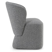 Souza - Modern Grey Fabric Swivel Dining Chair — view 3