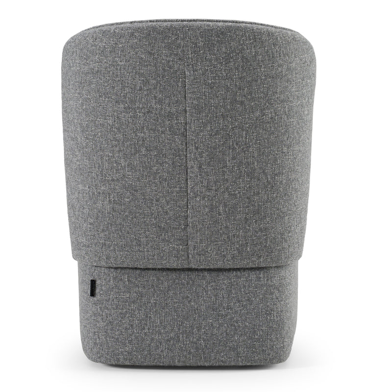 Souza - Modern Grey Fabric Swivel Dining Chair — view 4