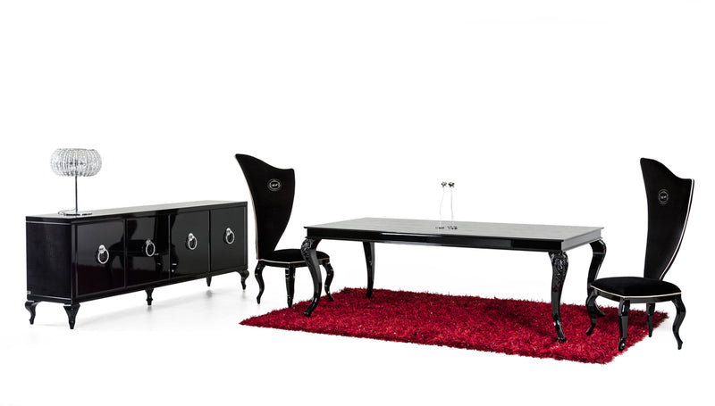 Sovereign Transitional Black Crocodile Dining Table w/ Black Gloss Legs — view 3