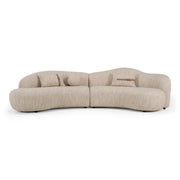 Spiro - Modern Beige Fabric Curved Sectional Sofa — view 2