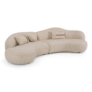 Spiro - Modern Beige Fabric Curved Sectional Sofa — view 3