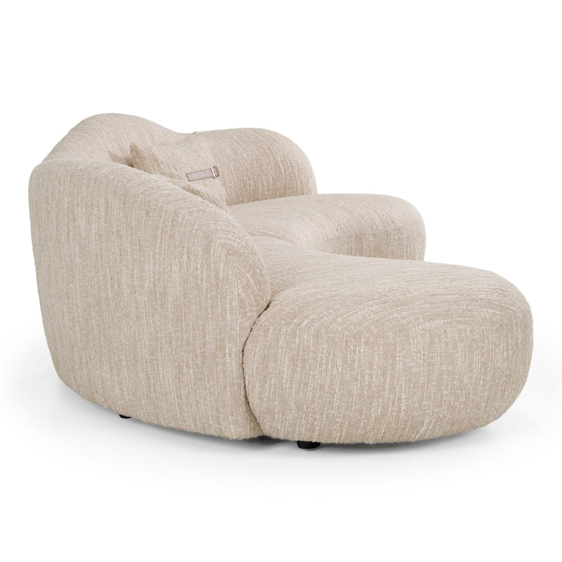 Spiro - Modern Beige Fabric Curved Sectional Sofa — view 4
