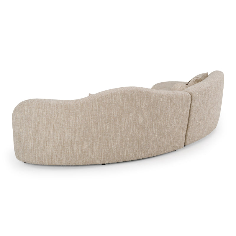 Spiro - Modern Beige Fabric Curved Sectional Sofa — view 5