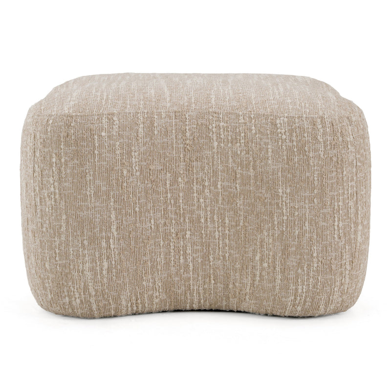Spiro - Modern Beige Fabric Ottoman — view 3