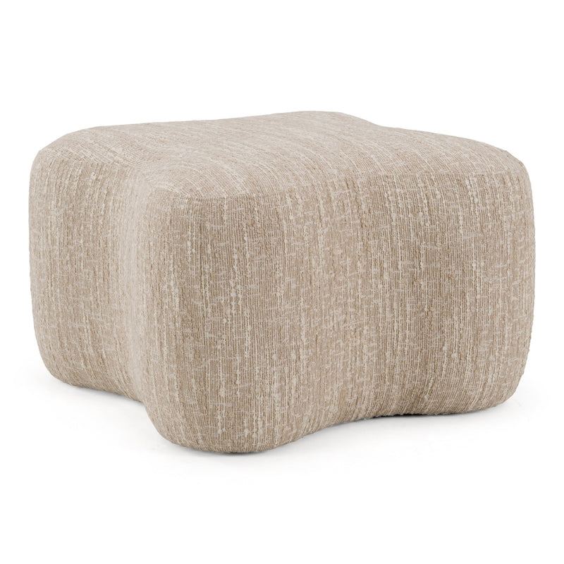 Spiro - Modern Beige Fabric Ottoman — view 4