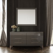 Splendor - Grey High Gloss Slatted MIrror — view 2