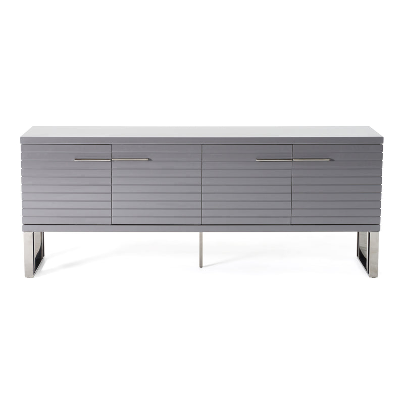 Splendor - Grey High Gloss Slatted Buffet — view 2