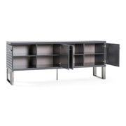 Splendor - Grey High Gloss Slatted Buffet — view 4