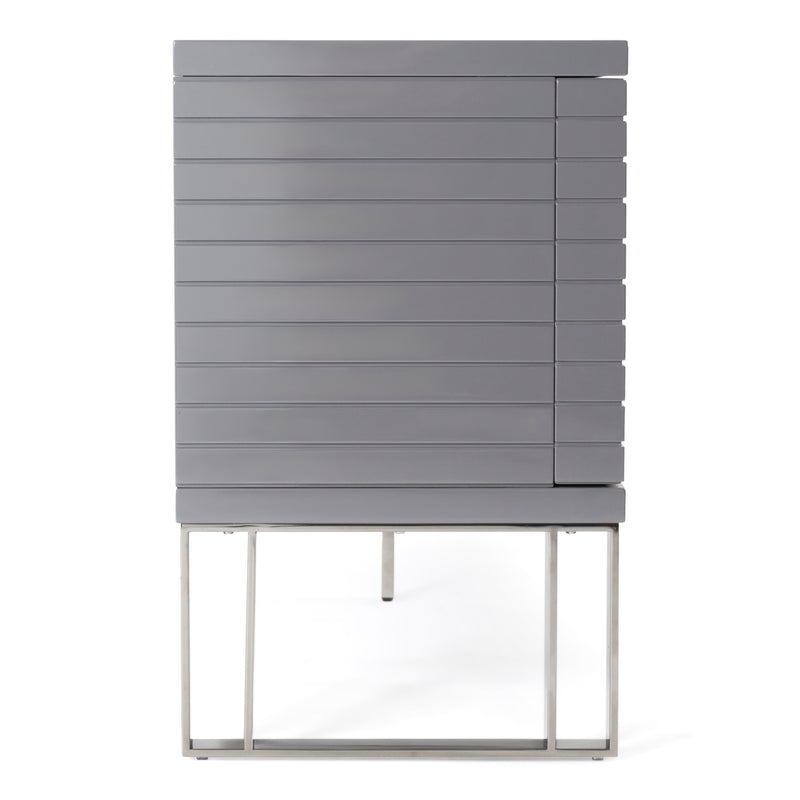 Splendor - Grey High Gloss Slatted Buffet — view 5