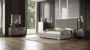 Splendor - Grey High Gloss Slatted Chest