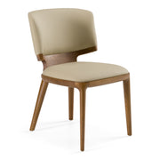 Stanley - Contemporary Beige Leatherette and Walnut Dining Chair (Set of 2) — view 3