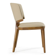 Stanley - Contemporary Beige Leatherette and Walnut Dining Chair (Set of 2) — view 4