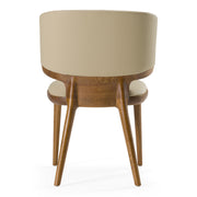 Stanley - Contemporary Beige Leatherette and Walnut Dining Chair (Set of 2) — view 5