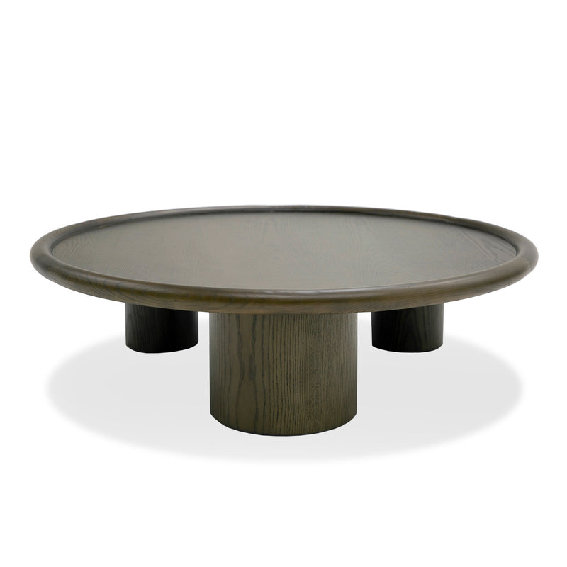 Strauss - Contemporary Brown Ash Round Nesting Table Set — view 2