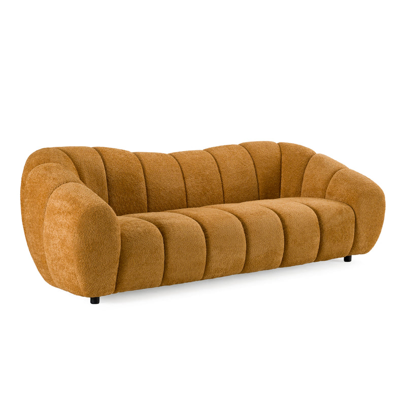 Suki - Modern Camel Fabric Sofa — view 2