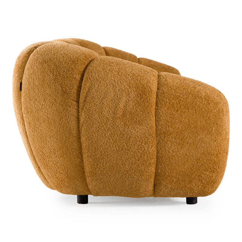 Suki - Modern Camel Fabric Sofa — view 3
