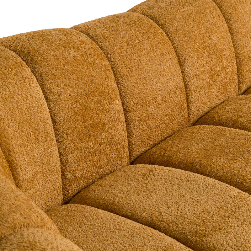 Suki - Modern Camel Fabric Sofa — view 4