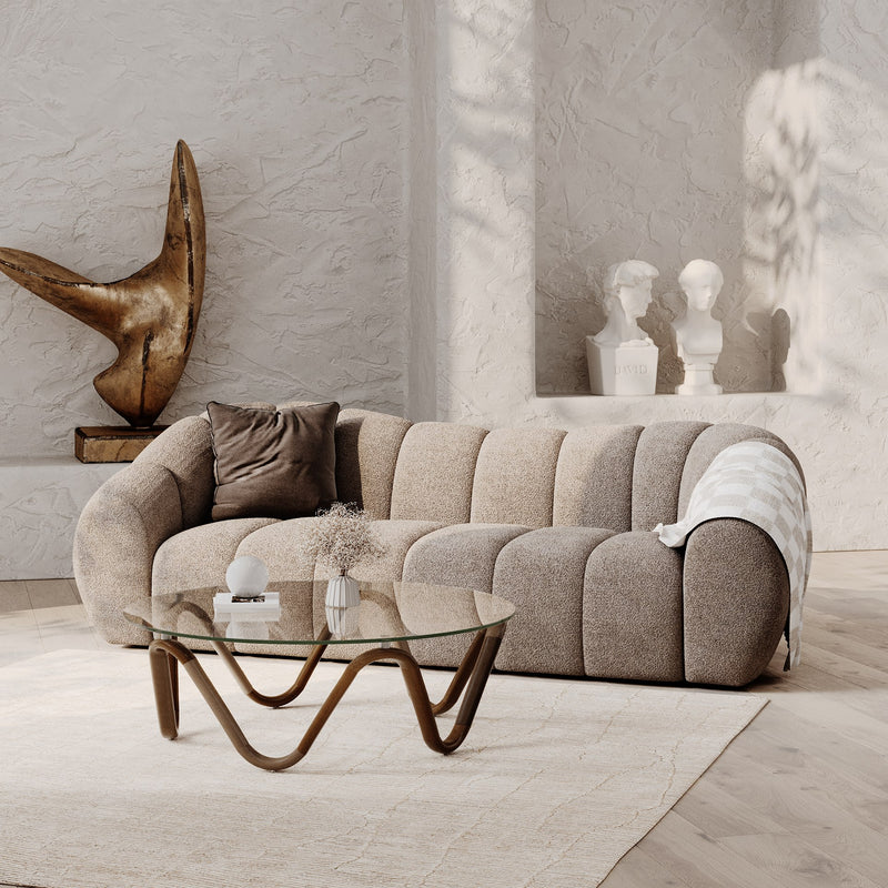 Suki - Modern Taupe Fabric Sofa — view 5