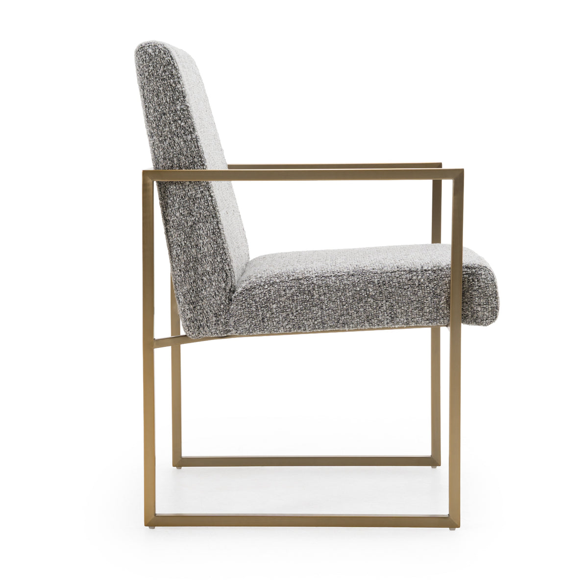 Suzanne - Modern Grey Fabric + Antique Brass Dining Chair — view 2