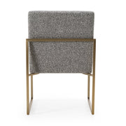 Suzanne - Modern Grey Fabric + Antique Brass Dining Chair — view 3