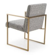 Suzanne - Modern Grey Fabric + Antique Brass Dining Chair — view 5