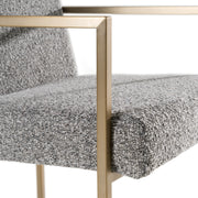 Suzanne - Modern Grey Fabric + Antique Brass Dining Chair — view 4