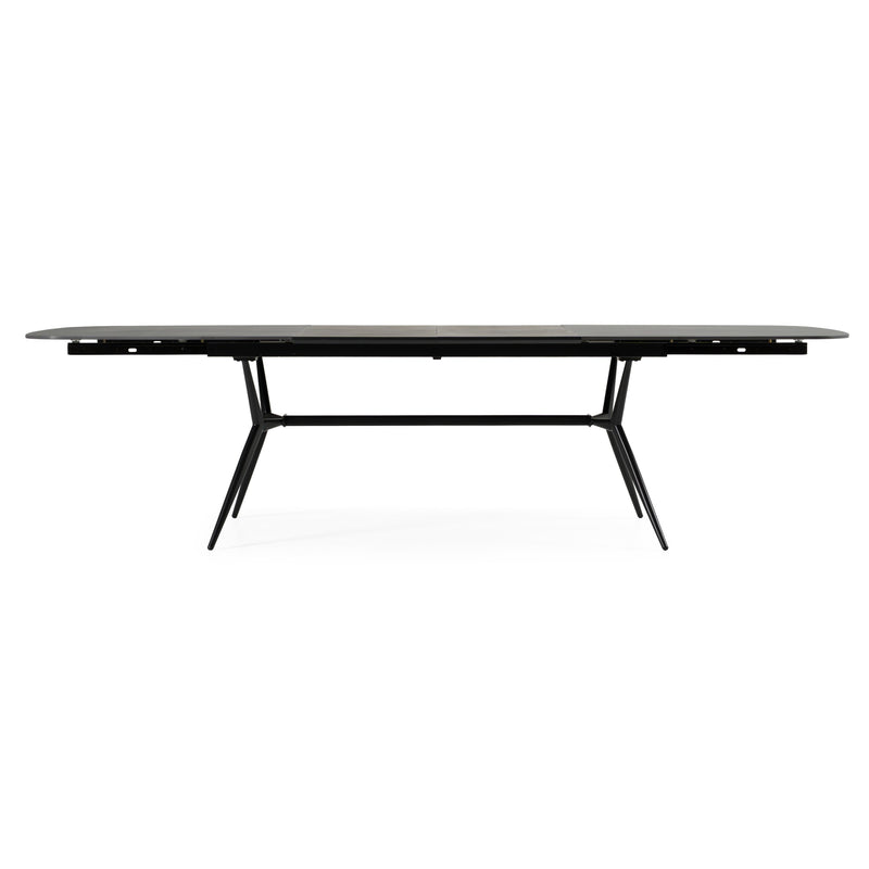 Suzie - Modern Ceramic + Black Ash Extendable Dining Table — view 3
