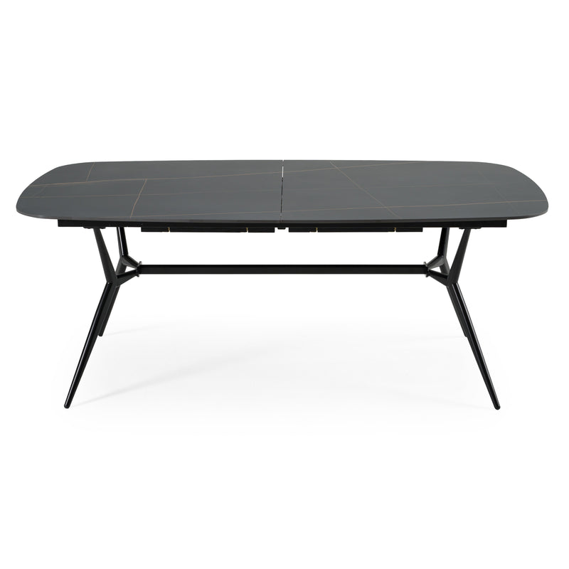 Suzie - Modern Ceramic + Black Ash Extendable Dining Table — view 4