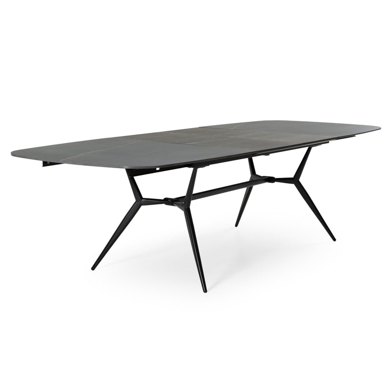 Suzie - Modern Ceramic + Black Ash Extendable Dining Table — view 2