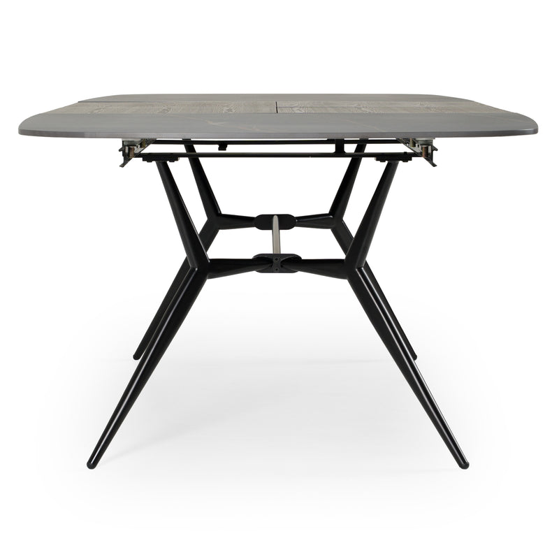 Suzie - Modern Ceramic + Black Ash Extendable Dining Table — view 5