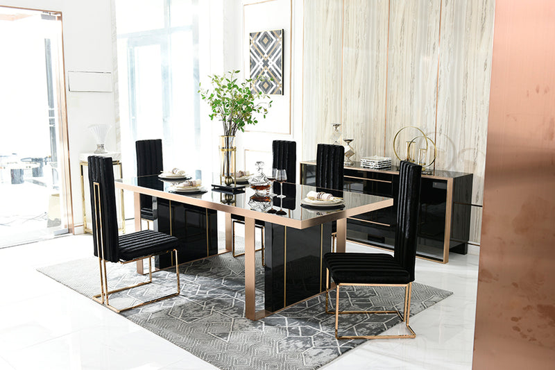 Cartier Modern Black & Rosegold Dining Table — view 2