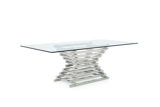 Crawford Modern Rectangular Glass Dining Table — view 2