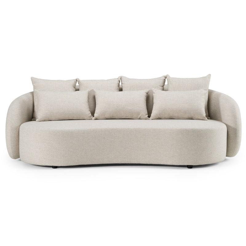 Tabarca - Outdoor Beige Fabric 3 Seat Sofa — view 2