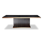 Talin Modern Black Crocodile & Rosegold Dining Table — view 5