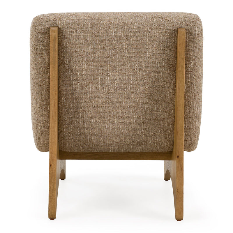 Tamari - Modern Tan Fabric + Natural Oak Accent Chair — view 4