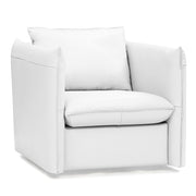 Tamworth - Modern White Leather Swivel Lounge Chair — view 2
