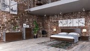 Eastern King Conner Modern Dark Walnut & Concrete Bedroom Set — view 2