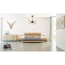 Queen Alan Modern Drift Oak Bedroom Set