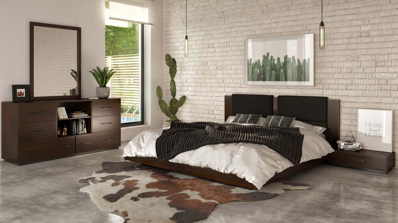 Fantasia - Contemporary Dark Walnut Mirror