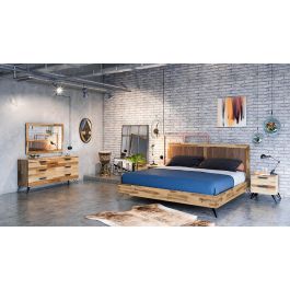 Queen Sala Modern Light Wood Bedroom Set