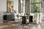 Tasha - Modern Black Ash + Brushed Gold Rectangular Dining Table — view 2