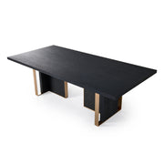 Tasha - Modern Black Ash + Brushed Gold Rectangular Dining Table — view 5