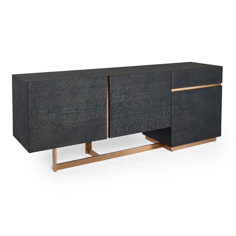 Tasha - Modern Black Ash + Brushed Gold Buffet — view 4