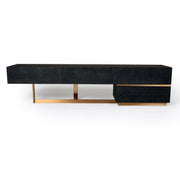 Tasha - Modern Black Ash + Brushed Gold TV Stand — view 3