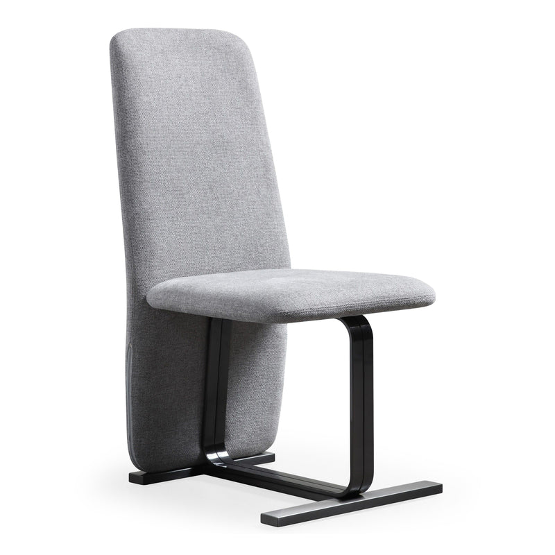 Tasha - Modern Grey Linen + Brushed Gunmetal Dining Chair (Set of 2) — view 2