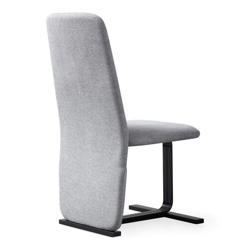 Tasha - Modern Grey Linen + Brushed Gunmetal Dining Chair (Set of 2) — view 4