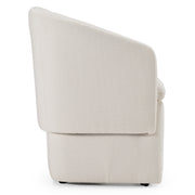 Tassell - Modern Ivory Fabric Dining Chair w/ Castor Wheels — view 3