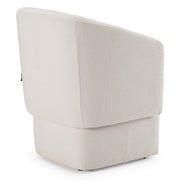 Tassell - Modern Ivory Fabric Dining Chair w/ Castor Wheels — view 5