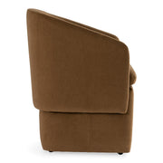 Tassell - Modern Brown Fabric Dining Chair w/ Castor Wheels — view 2