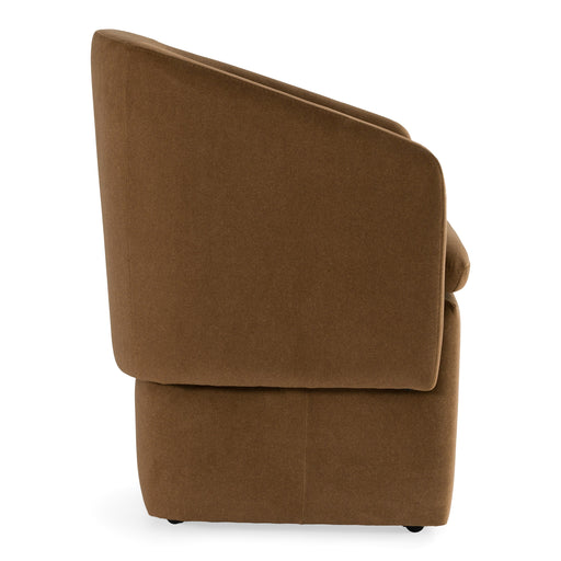 Tassell - Modern Brown Fabric Dining Chair w/ Castor Wheels — view 2